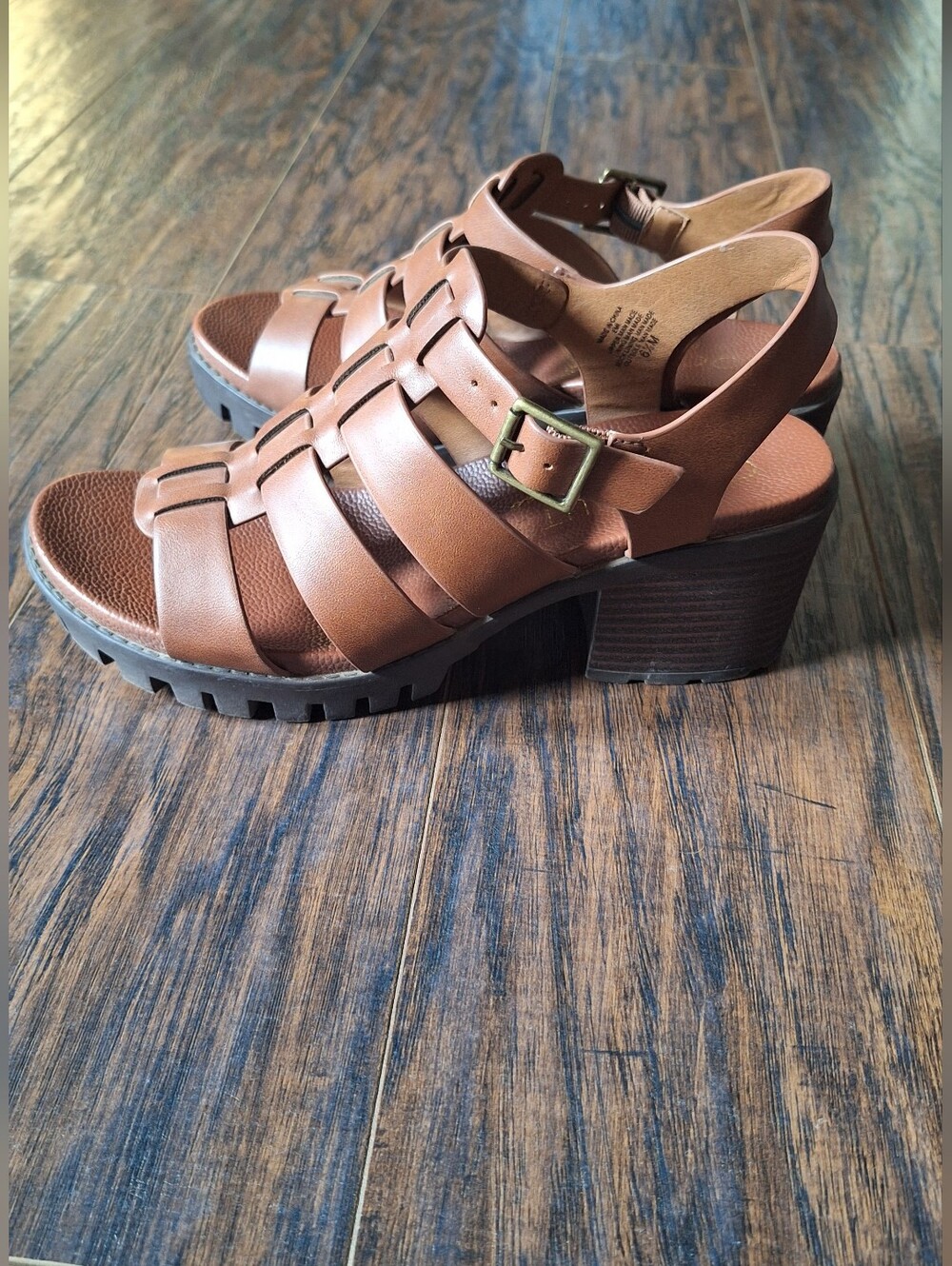 Coconuts by Matisse Brown Strappy Block Heel Gladiator Casual Sandals